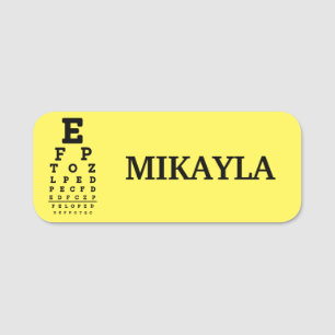 Roligt Eyechart Optician Gult Namn bricka Namnbricka