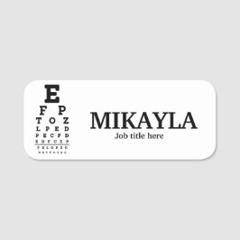 Roligt Eyechart Optician Namn bricka Namnbricka