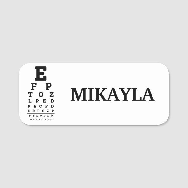 Roligt Eyechart Optician Namnbricka (Framsida)