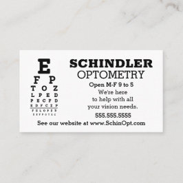 Roligt Eyechart Optician Visitkort