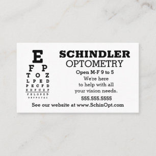 Roligt Eyechart Optician  Visitkort