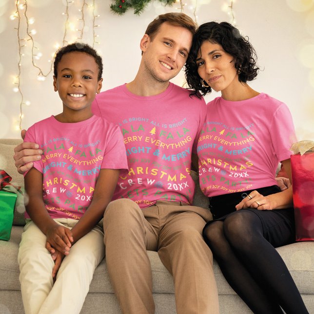 Roligt Fa La Familj - matchande julbesättningsfart T Shirt (Fun Fa La La Family Matching Christmas Crew Shirts)