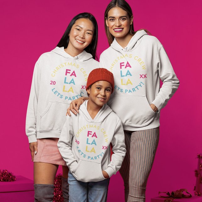Roligt Fa La Familj som matchar julbesättningen T Shirt (Fun Fa La La Family Matching Christmas Crew Hoodie)