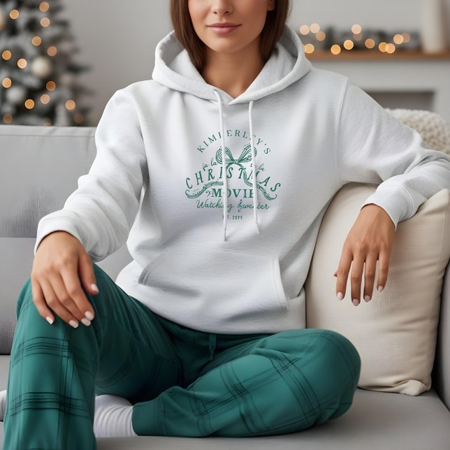 Roligt Fa La Music Bow Min julfilm tittar på T Shirt (Fun Fa La La Music Bow My Christmas Movie Watching Hoodie)