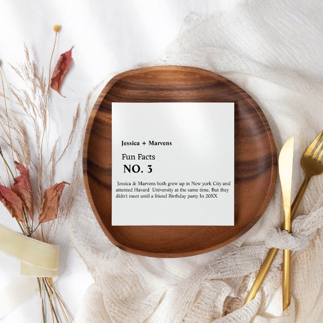 Roligt fact bröllop,repetitionsmiddag,speciellare  pappersservett (Skapare uppladdad)