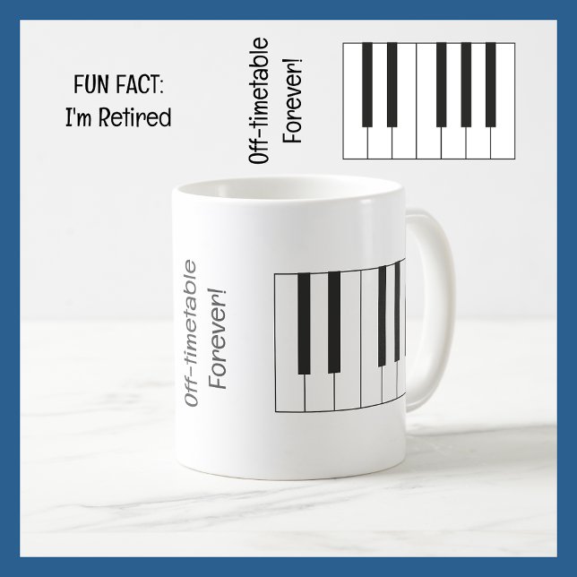 Roligt Fact I är Retrött Music Teacher Piano Funny Kaffemugg (Fun Fact: I'm Retired | Funny Retirement Mug for a Music Teacher | Cute, modern, elegant, minimalist)