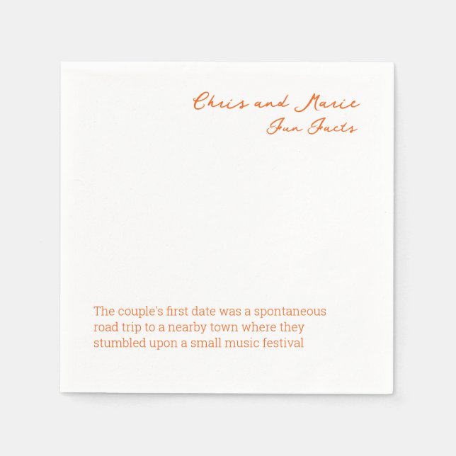 Roligt Fact Napkin Bröllop cocktail-timme Pappersservett (Framsidan)