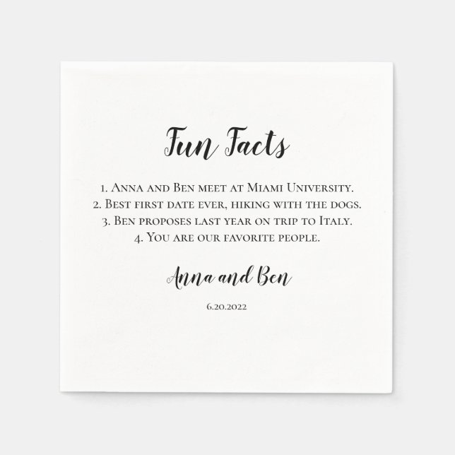 Roligt Fact Napkin Pappersservett (Framsidan)