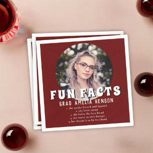 Roligt Fact Red Student Photo Studenten Pappersservett