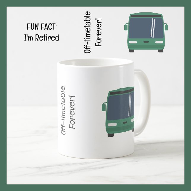 Roligt Fact Retrött Buss Driver Funny Pension Kaffemugg (Fun Fact: I'm Retired | Funny Retirement Mug for a Bus Driver | Cute, modern, elegant, simple, clean)