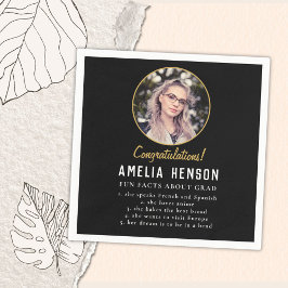 Roligt Fact Simple Black Student Photo Studenten Pappersservett