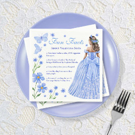 Roligt Facts Baby blue Quinceañera-Blommigt Pappersservett