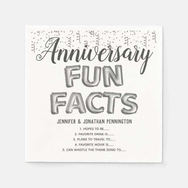 Roligt - facts Balloon Text Napkins Pappersservett (Framsidan)
