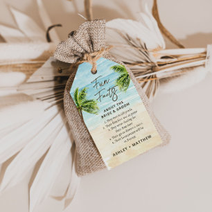 Roligt Facts Beach Wedding Möhippa Favor Taggar Presentetikett