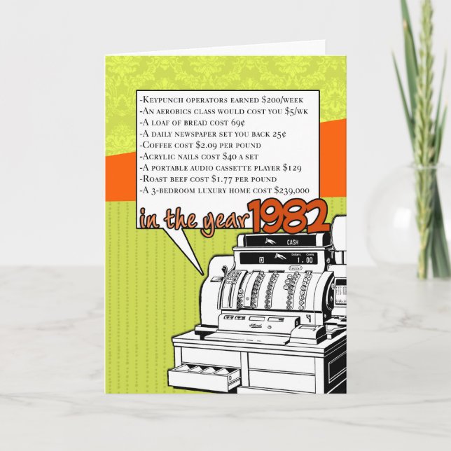 Roligt Facts Birthday - Living 1982 Kort (Framsida)