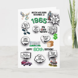 Roligt Facts Born 1965 Birthday Card Tack Kort