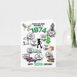 Roligt Facts Born 1974 Foldad Birthday-inbjudan Inbjudan