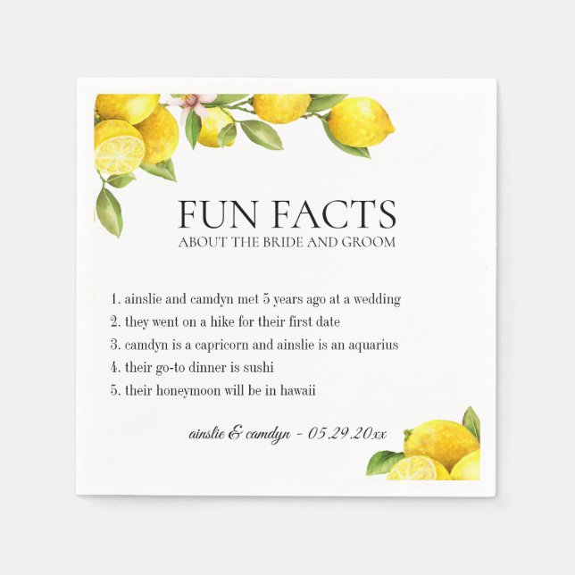 Roligt Facts Citrus Orchard Personlig Pappersservett (Framsidan)