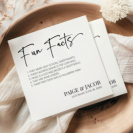 Roligt Facts Classic Minimal Minimalist Bröllop Pappersservett