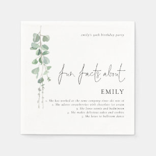 Roligt Facts Eucalyptus Script 50:e Födelsedagsfes Pappersservett