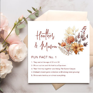 Roligt Facts Fall Blommigt Bröllop Napkins Pappersservett