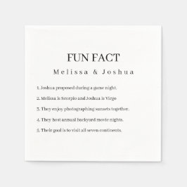 Roligt Facts Funny Elegant Enkel Bröllop Pappersservett
