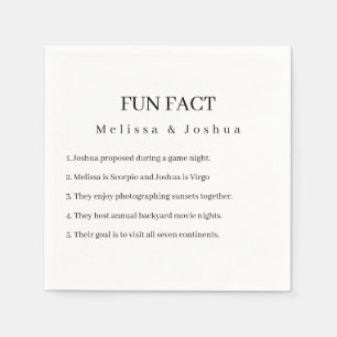 Roligt Facts Funny Elegant Enkel Bröllop Pappersservett