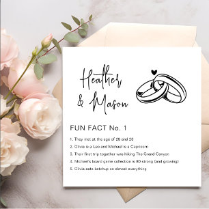 Roligt Facts Modern Chic Minimalist Bröllop Napkin Pappersservett