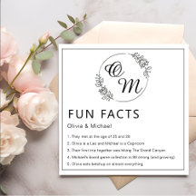 Roligt Facts Modern Chic Minimalist Bröllop Napkin