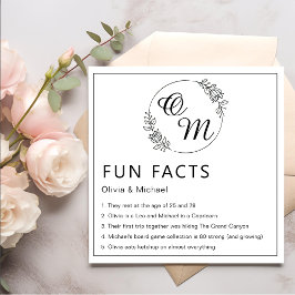 Roligt Facts Modern Chic Minimalist Bröllop Napkin Pappersservett