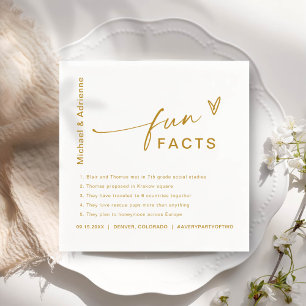 Roligt Facts Modern Chic Minimalist Bröllop Napkin Pappersservett