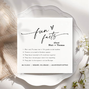 Roligt Facts Modern Chic Minimalist Bröllop Napkin Pappersservett