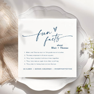 Roligt Facts Modern Chic Minimalist Bröllop Napkin Pappersservett