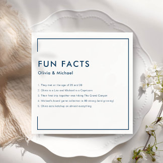 Roligt Facts Modern Chic Minimalist Bröllop Napkin Pappersservett