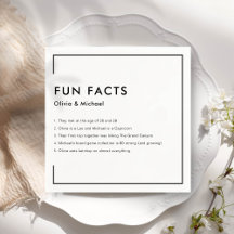 Roligt Facts Modern Chic Minimalist Bröllop Napkin