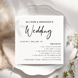 Roligt Facts Modern Chic Minimalist Bröllop Napkin Pappersservett