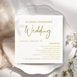 Roligt Facts Modern Chic Minimalist Bröllop Napkin Pappersservett