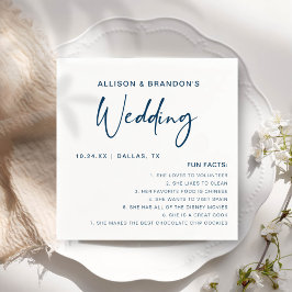 Roligt Facts Modern Chic Minimalist Bröllop Napkin Pappersservett