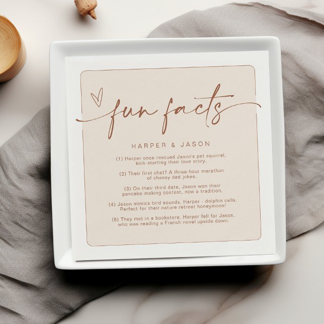 Roligt Facts Modern Chic Minimalist Terracotta Pappersservett (Skapare uppladdad)