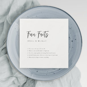 Roligt Facts Modern Chic Script Minimalist Bröllop Pappersservett