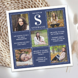 Roligt Facts Modern Navy Blue Student Unique 5 Pho Pappersservett