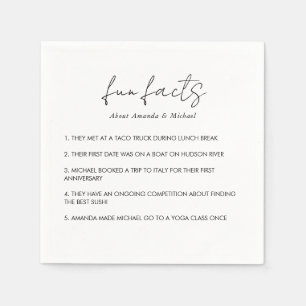 Roligt Facts Modern Typography Black White Bröllop Pappersservett