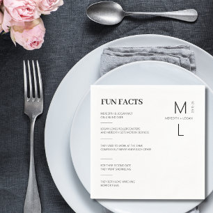 Roligt Facts Monogrammed Bröllop Napkins Pappersservett