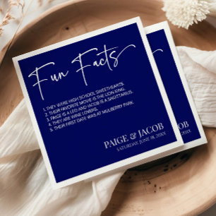 Roligt Facts Mörk Navy White Classial Minimal Bröl Pappersservett