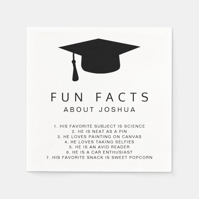 Roligt Facts Mortar Board Simple Studenten Pappersservett (Framsidan)