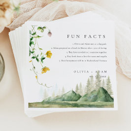 Roligt Facts Mountain Forest Boho Wildblomma Bröll Pappersservett