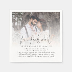Roligt Facts Newlyweds Photo Overlay Bröllop Pappersservett