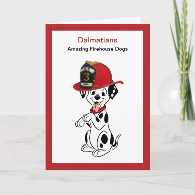Roligt Facts om Dalmatier Firehouse Hundar Kort (Framsida)