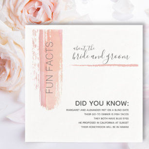 Roligt Facts par Modern Rosa Bröllop Pappersservet Pappersservett