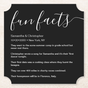 Roligt Facts Personlig Black and White Underlägg Papper